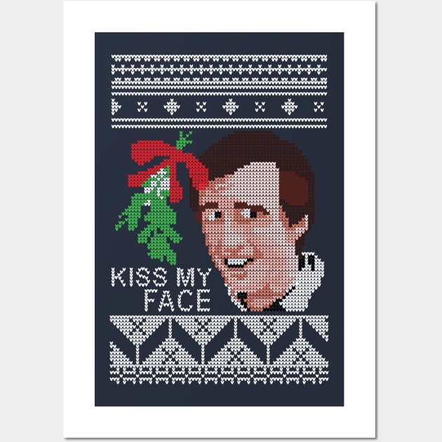 Christmas Alan Partridge Kiss My Face Mistletoe Knit Wall Art by Nova5